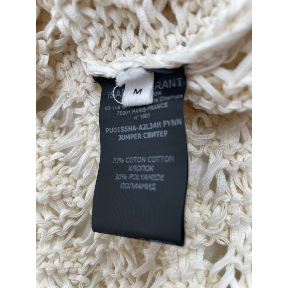Isabel Marant Women Sweater Vest Fynn Cream Cotton Blend Medium - Picture 4 of 6